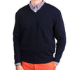 Ivy League Cashmere V-Neck Sweater in Navy by Country Club Prep - Country Club Prep