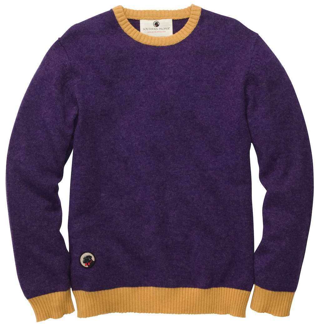 Let-Her Sweater in Purple and Gold by Southern Proper - Country Club Prep