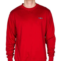 Longshanks Embroidered Crewneck Sweatshirt in Crimson by Country Club Prep - Country Club Prep
