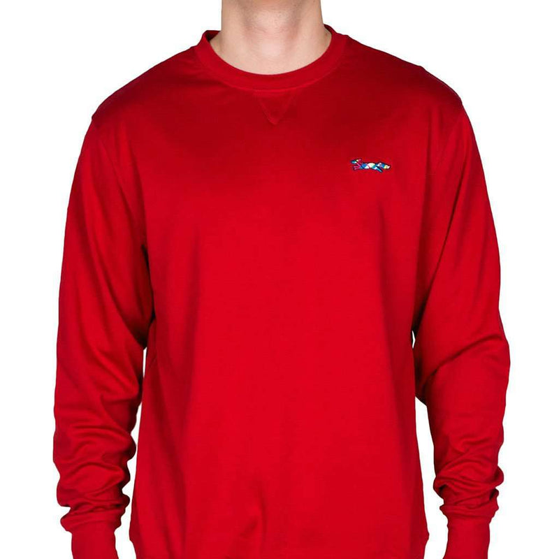 Longshanks Embroidered Crewneck Sweatshirt in Crimson by Country Club Prep - Country Club Prep