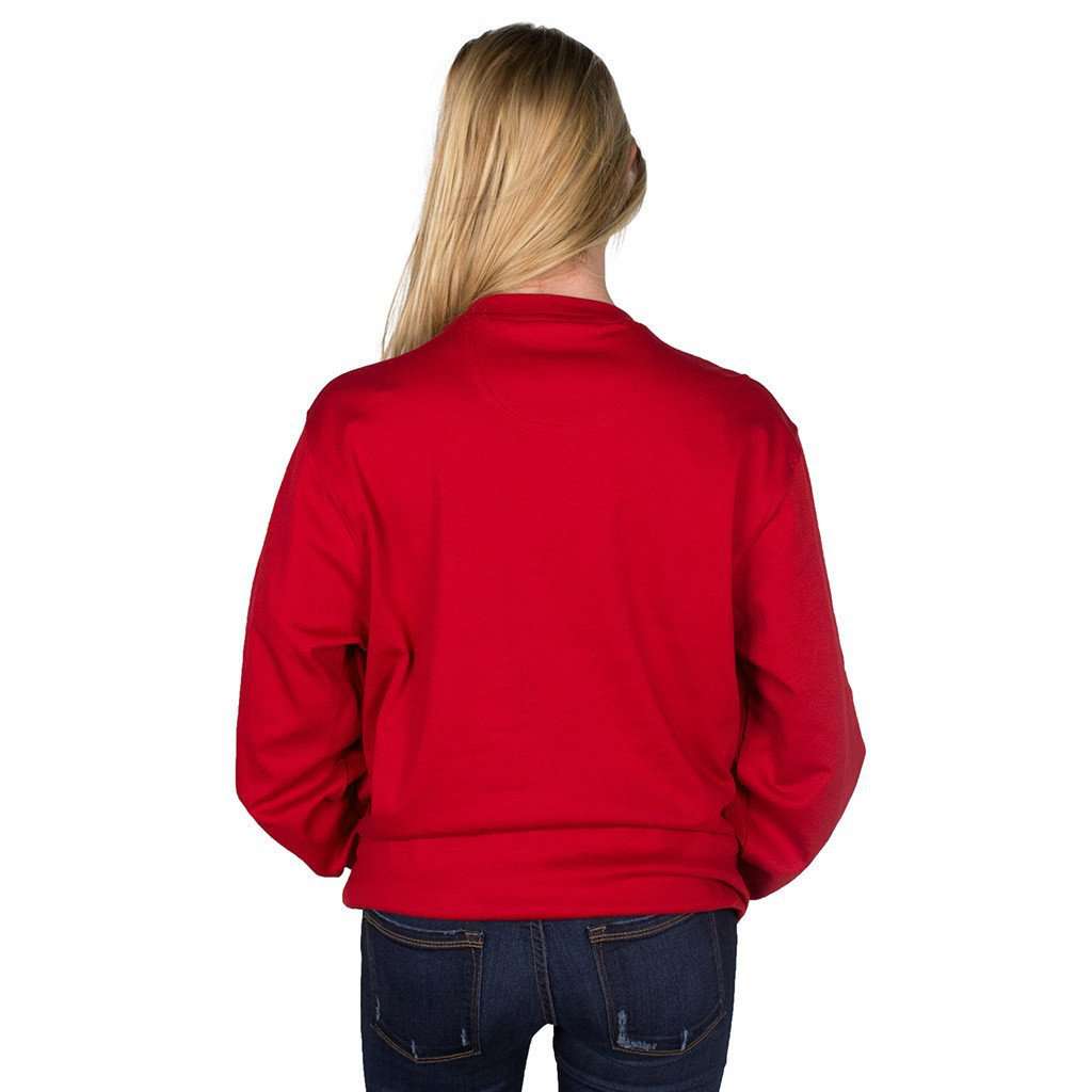 Longshanks Embroidered Crewneck Sweatshirt in Crimson by Country Club Prep - Country Club Prep