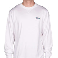 Longshanks Embroidered Crewneck Sweatshirt in White by Country Club Prep - Country Club Prep