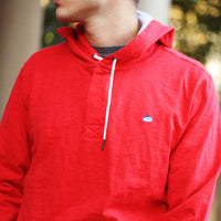 Resort Slub Hoodie in Port Side Red by Southern Tide - Country Club Prep