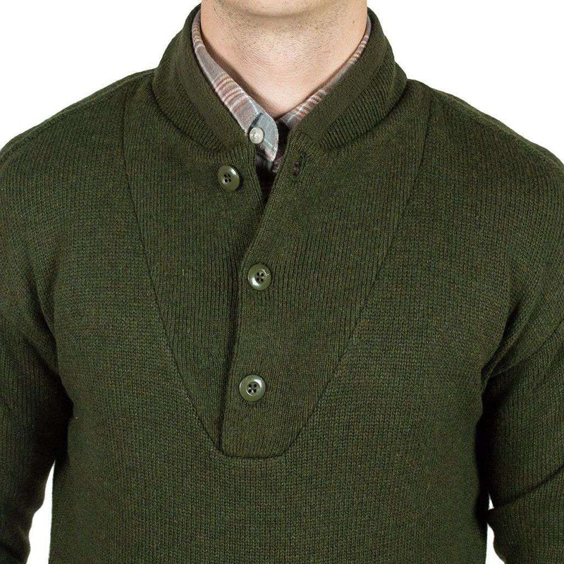 Sportsman Shawl Sweater in Live Oak Green by Southern Proper - Country Club Prep