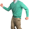The Banker Cotton V-Neck Sweater in Emerald by Country Club Prep - Country Club Prep