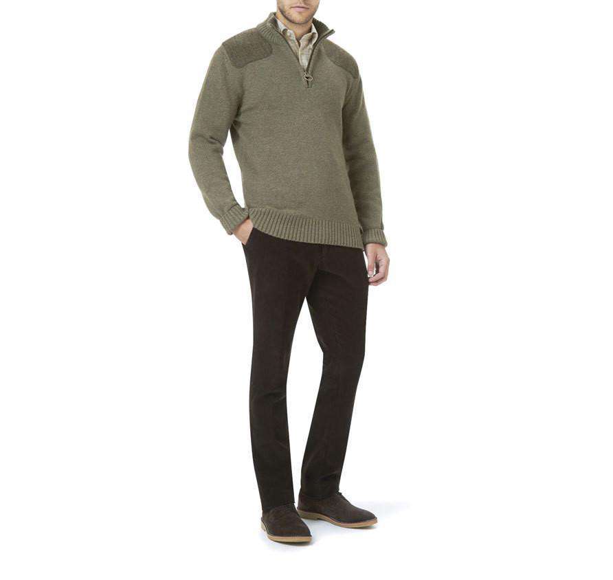 Weymouth Half Zip Jumper in Light Olive Green by Barbour - Country Club Prep