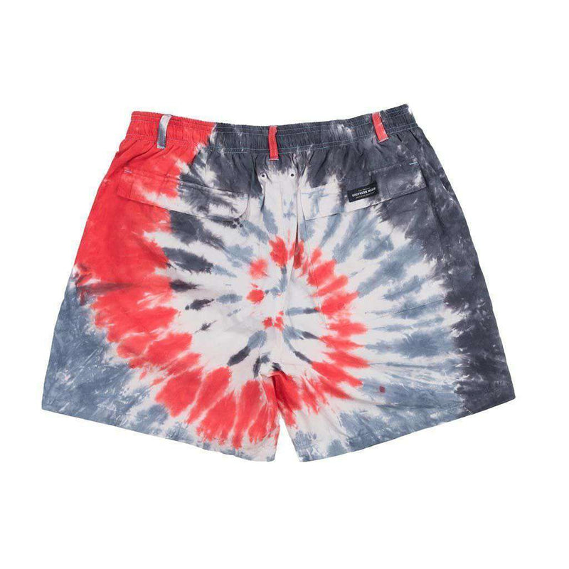 Austin Tie-Dye Swim Trunk in Red, White and Blue by Southern Marsh - Country Club Prep