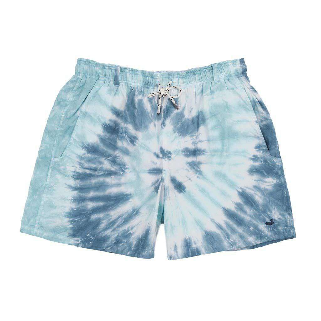 Austin Tie-Dye Swim Trunk in Slate and Mint by Southern Marsh - Country Club Prep