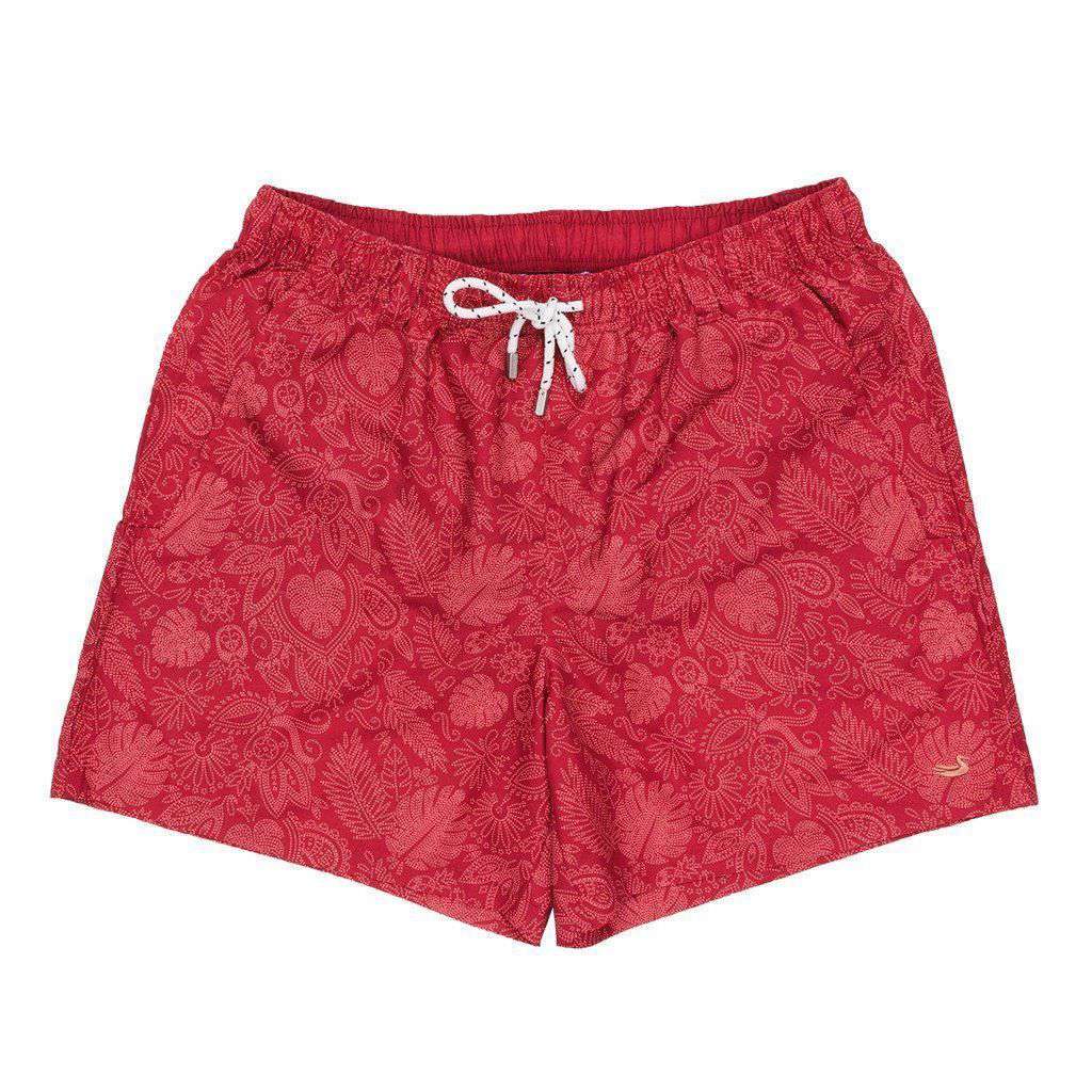 Bali Dockside Swim Trunk in Red by Southern Marsh - Country Club Prep
