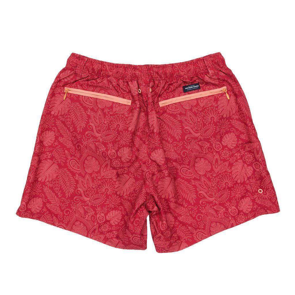 Bali Dockside Swim Trunk in Red by Southern Marsh - Country Club Prep