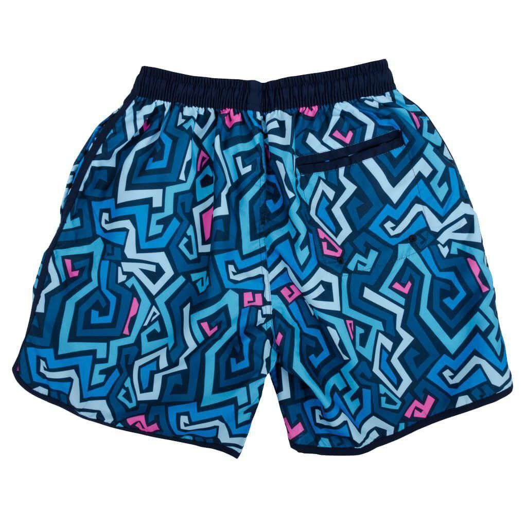 Blue & Pink Funkster Swim Trunks by Rowdy Gentleman - Country Club Prep