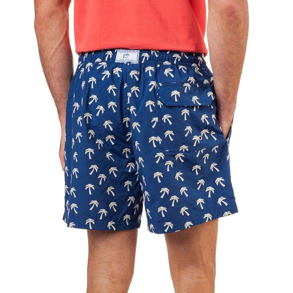 Embroidered Palm Tree Swim Trunk in Yacht Blue by Southern Tide - Country Club Prep