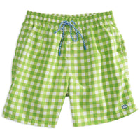 Gingham Swim Trunks in Green by Southern Tide - Country Club Prep