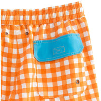 Gingham Swim Trunks in Orange by Southern Tide - Country Club Prep