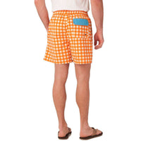 Gingham Swim Trunks in Orange by Southern Tide - Country Club Prep