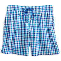 Gingham Swim Trunks in Scuba Blue by Southern Tide - Country Club Prep