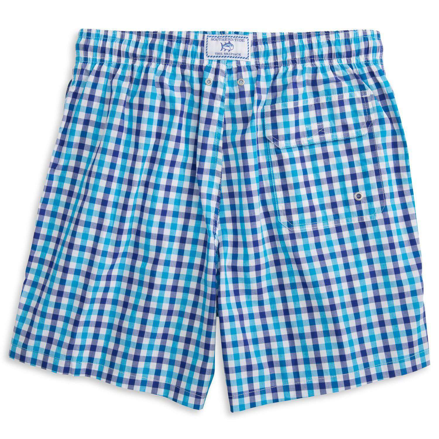 Gingham Swim Trunks in Scuba Blue by Southern Tide - Country Club Prep
