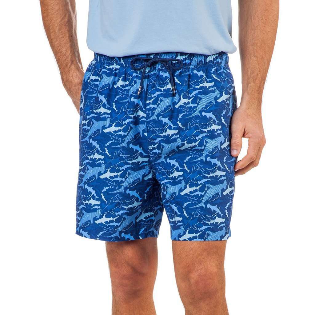 Hammerhead Hysteria Swim Trunk in Seven Seas Blue by Southern Tide - Country Club Prep