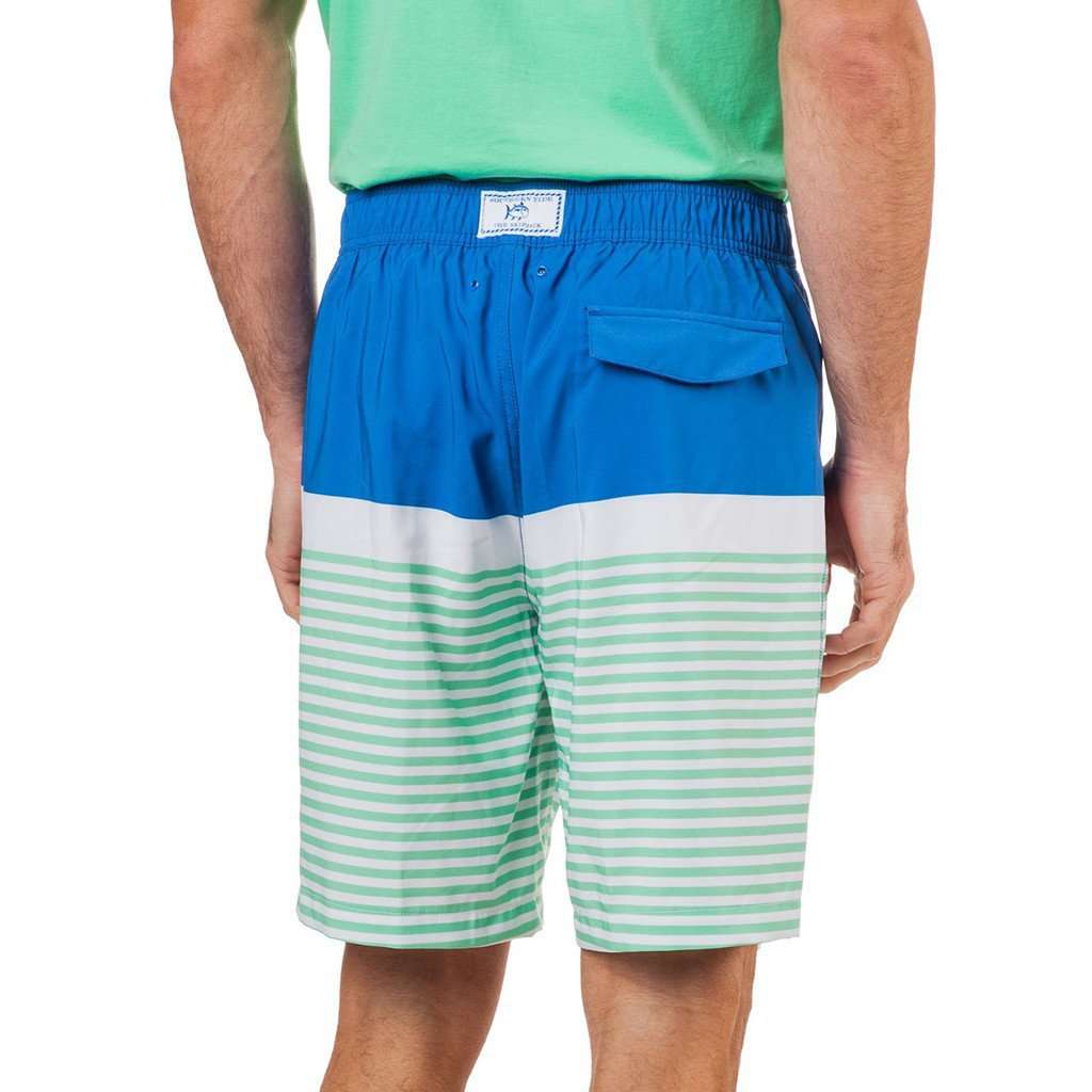 Horizon Stripe Water Short in Cobalt Blue by Southern Tide - Country Club Prep