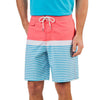 Horizon Stripe Water Short in Sunset Coral by Southern Tide - Country Club Prep