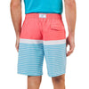 Horizon Stripe Water Short in Sunset Coral by Southern Tide - Country Club Prep