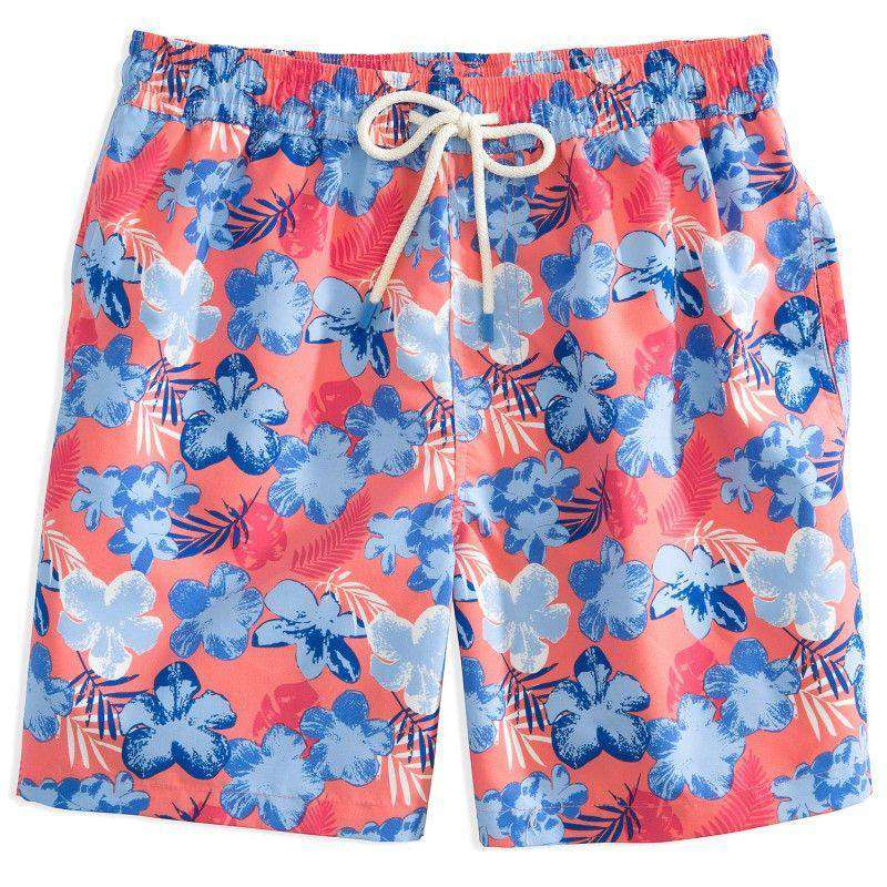 Southern Tide Island Palm Swim Trunks in Coral – Country Club Prep