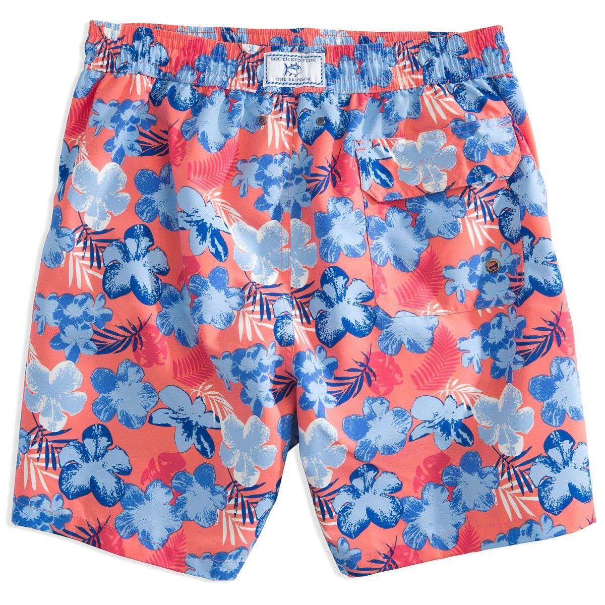 Island Palm Swim Trunks in Coral by Southern Tide - Country Club Prep
