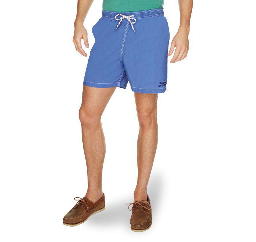 Laundered Swim Shorts in Fresh Blue by Barbour - Country Club Prep