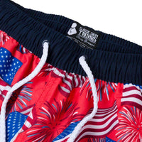 National Anthem Swim Trunks in Red by Rowdy Gentleman - Country Club Prep
