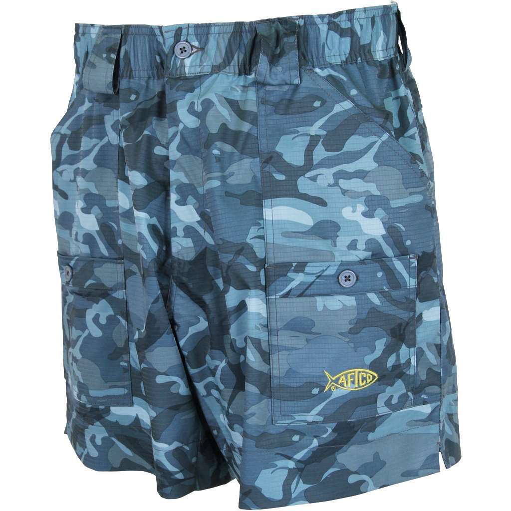 Original Fishing Shorts in Blue Camo by AFTCO - Country Club Prep