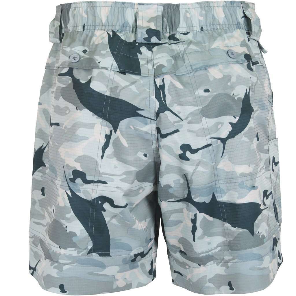 Original Fishing Shorts in Grey Camo by AFTCO - Country Club Prep