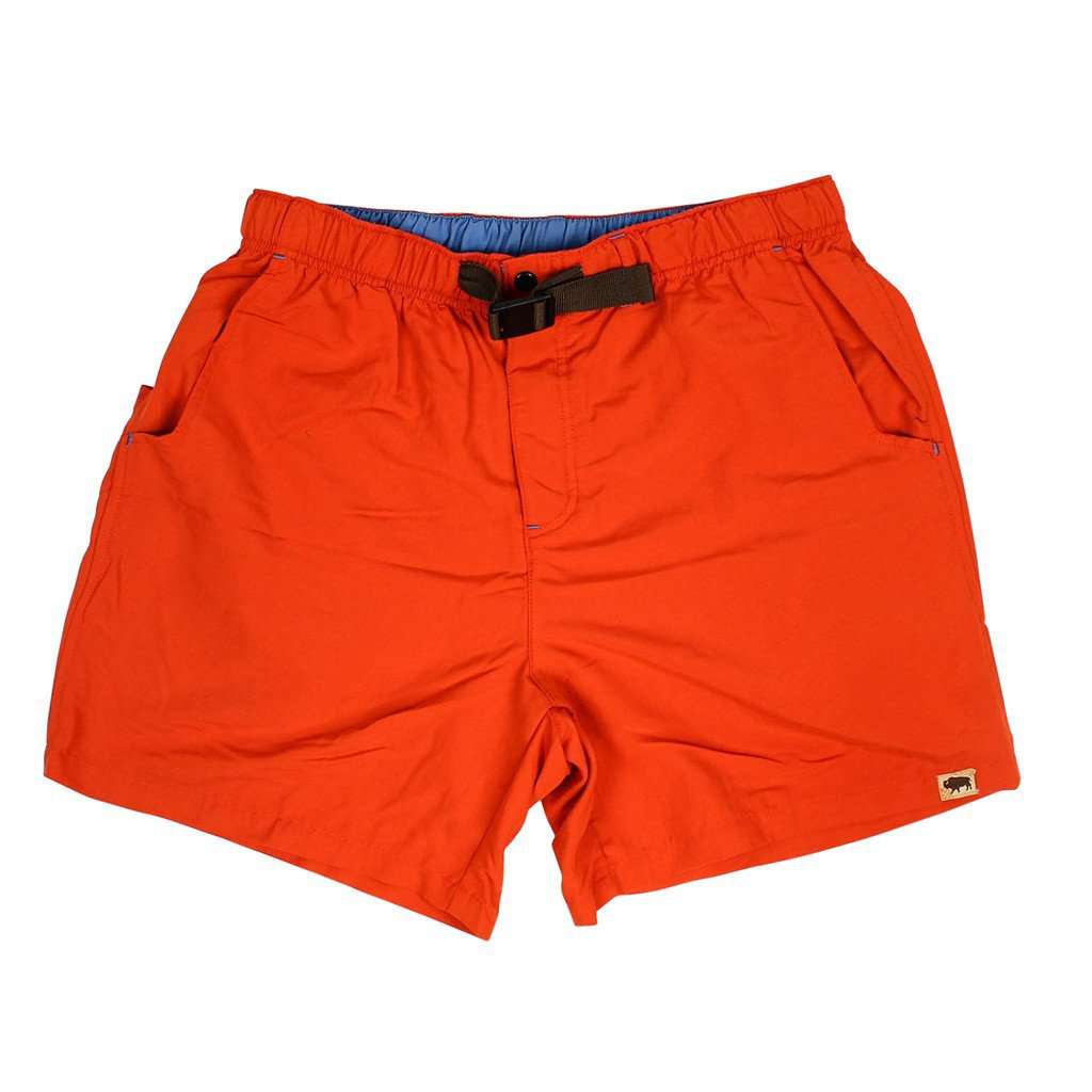 Riverdale Belted Swim Trunks in Red by Buffalo Jackson - Country Club Prep