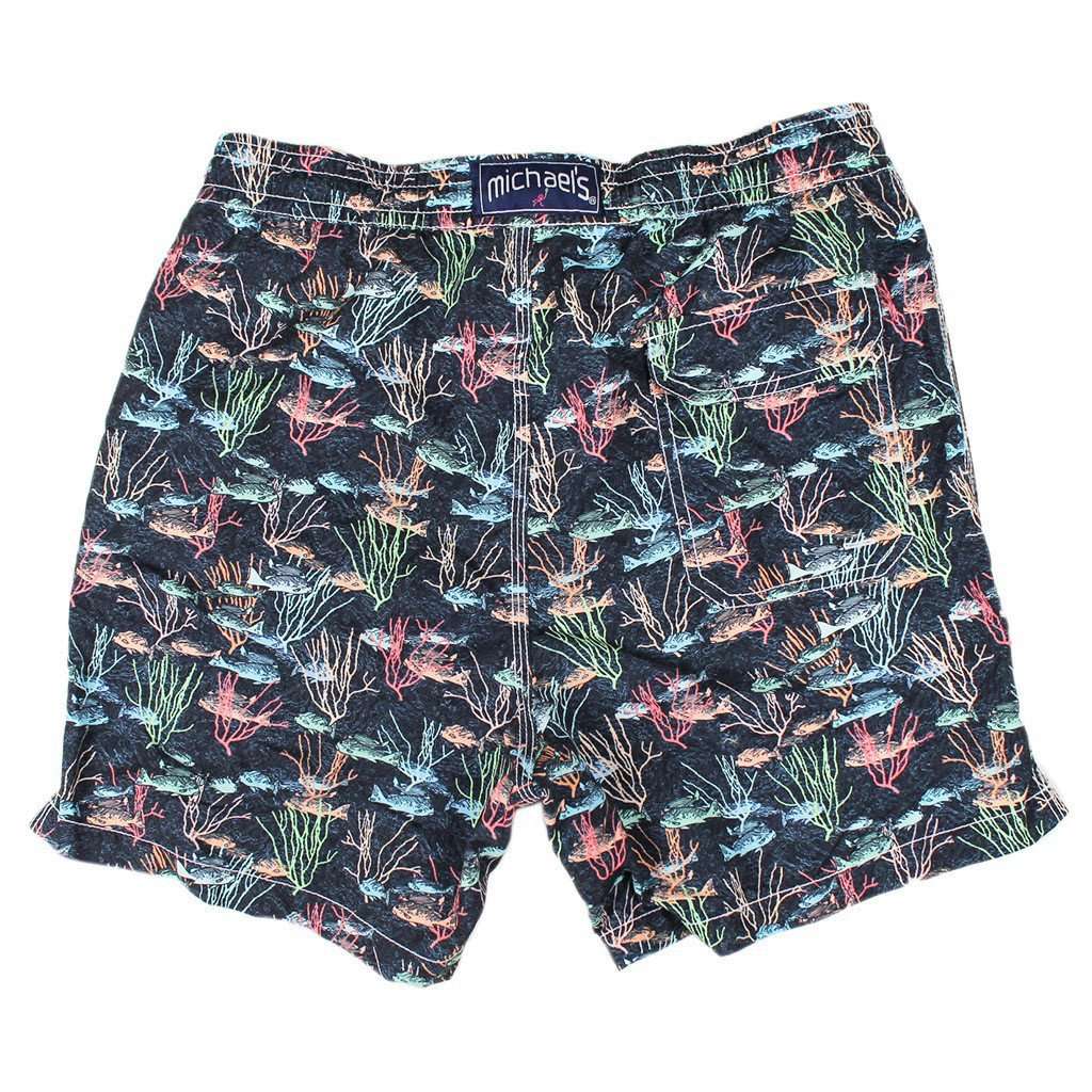 School of Fish Swim Trunks in Navy by Michael's - Country Club Prep