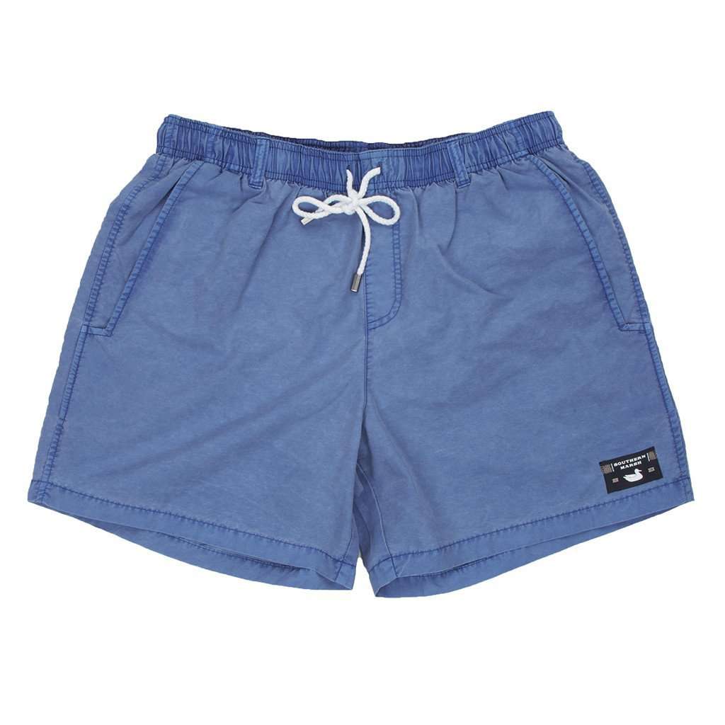 SEAWASH™ Shoals Swim Trunk in Washed Blue by Southern Marsh - Country Club Prep