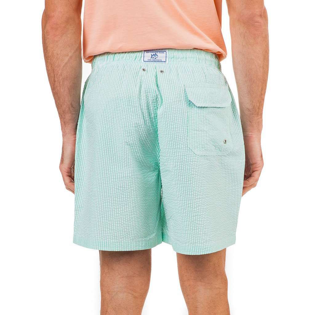 Seersucker Swim Trunk in Starboard Green by Southern Tide - Country Club Prep