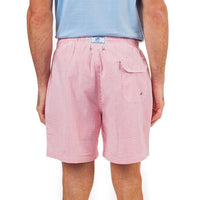 Seersucker Swim Trunk in Sunset Coral by Southern Tide - Country Club Prep
