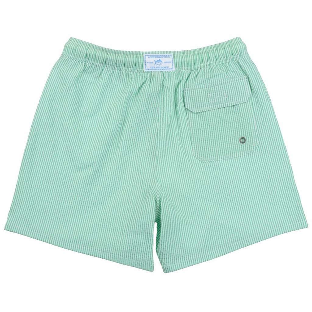 Seersucker Swim Trunks in Bermuda Teal by Southern Tide - Country Club Prep