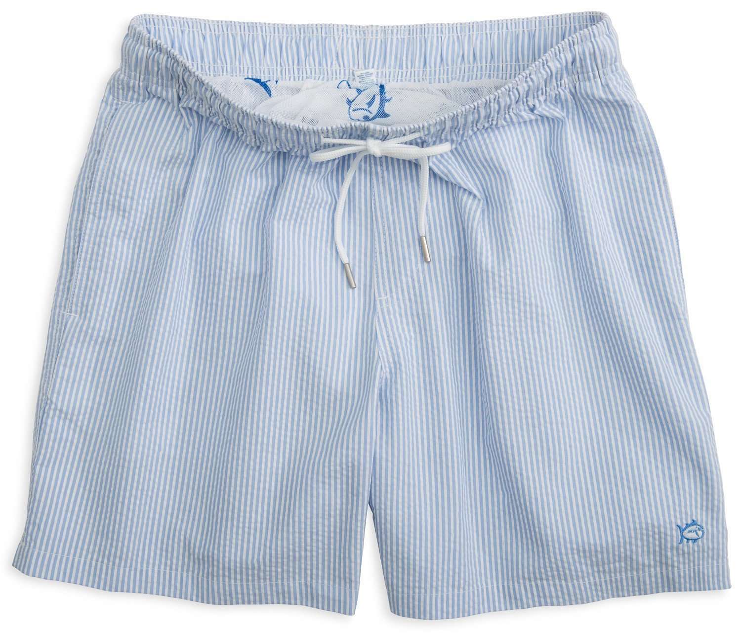 Seersucker Swim Trunks in Blue by Southern Tide - Country Club Prep