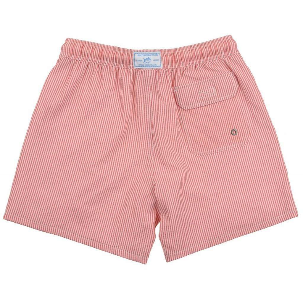 Seersucker Swim Trunks in Coral Beach by Southern Tide - Country Club Prep