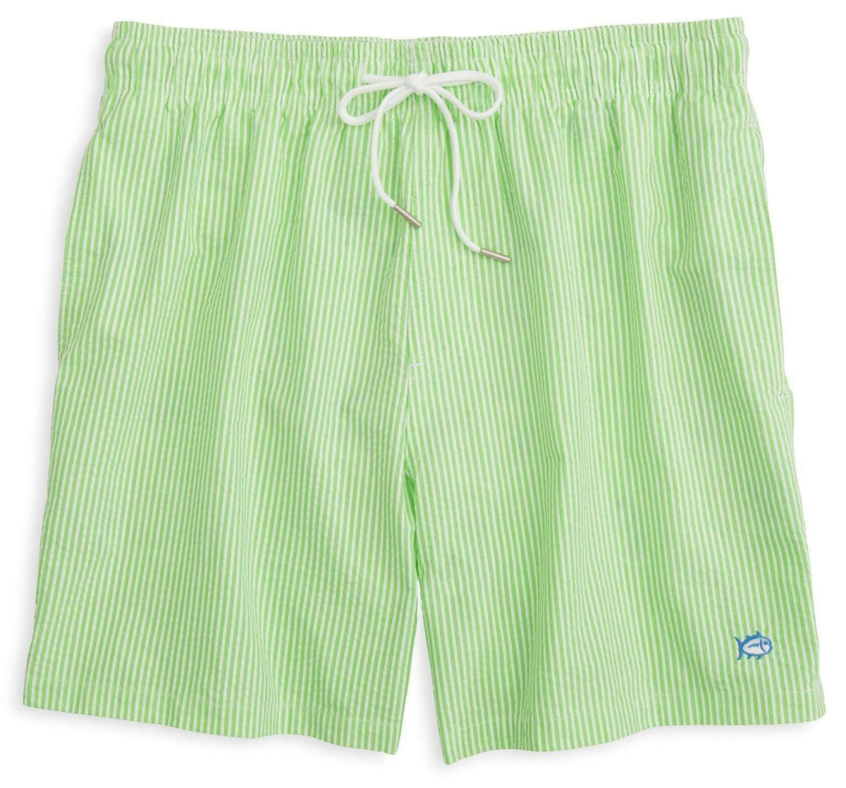 Seersucker Swim Trunks in Green by Southern Tide - Country Club Prep