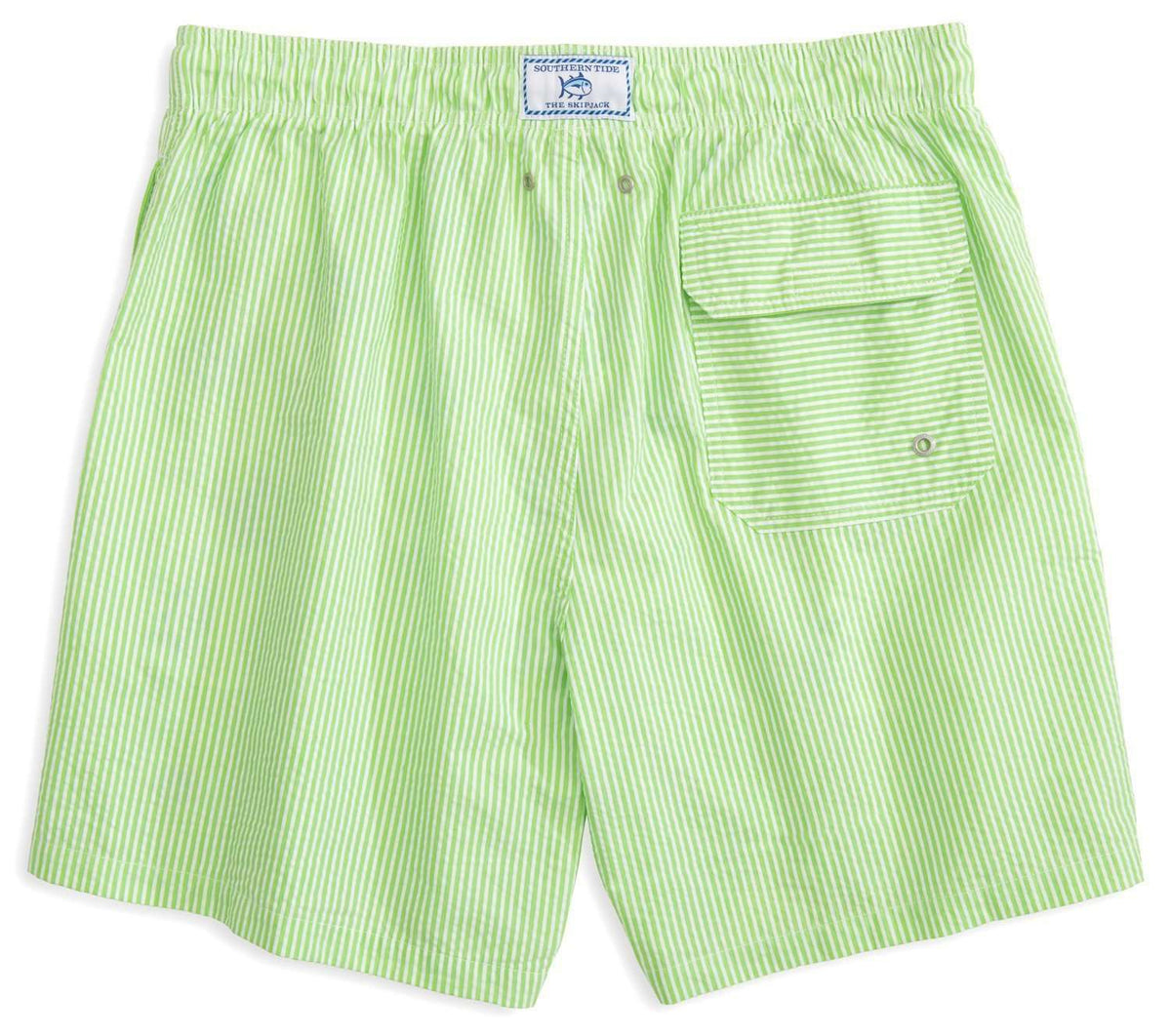 Seersucker Swim Trunks in Green by Southern Tide - Country Club Prep