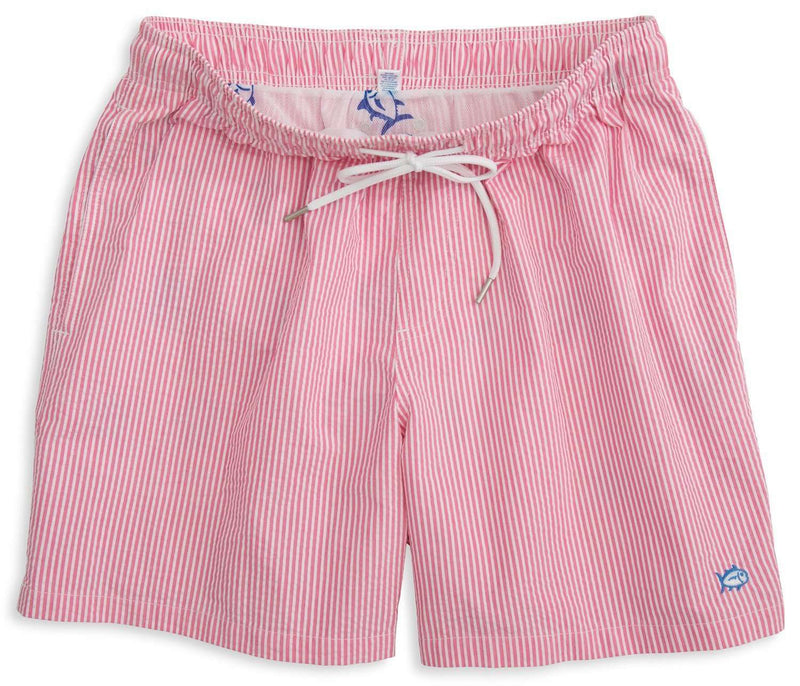 Seersucker Swim Trunks in Pink by Southern Tide - Country Club Prep