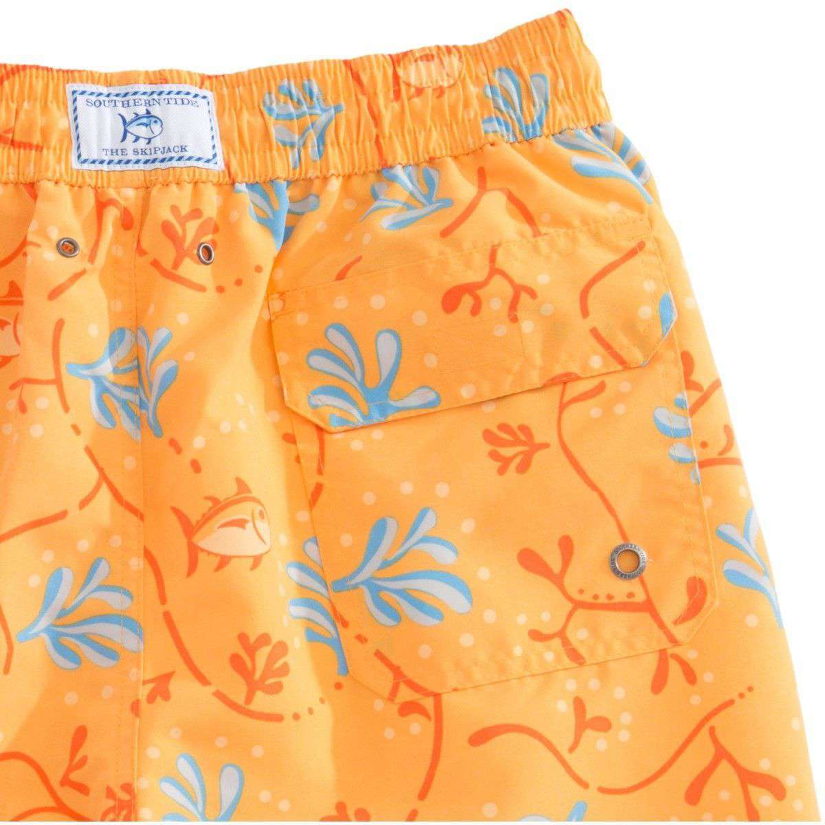 Skipjack Coral Swim Trunk in Orange by Southern Tide - Country Club Prep