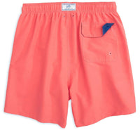 Solid Swim Trunks in Sunset Coral by Southern Tide - Country Club Prep