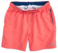 Solid Swim Trunks in Sunset Coral by Southern Tide - Country Club Prep