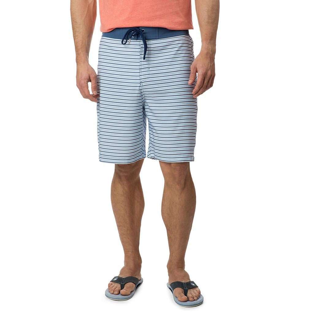 St Lucia Stripe Water Short in Seven Seas Blue by Southern Tide - Country Club Prep