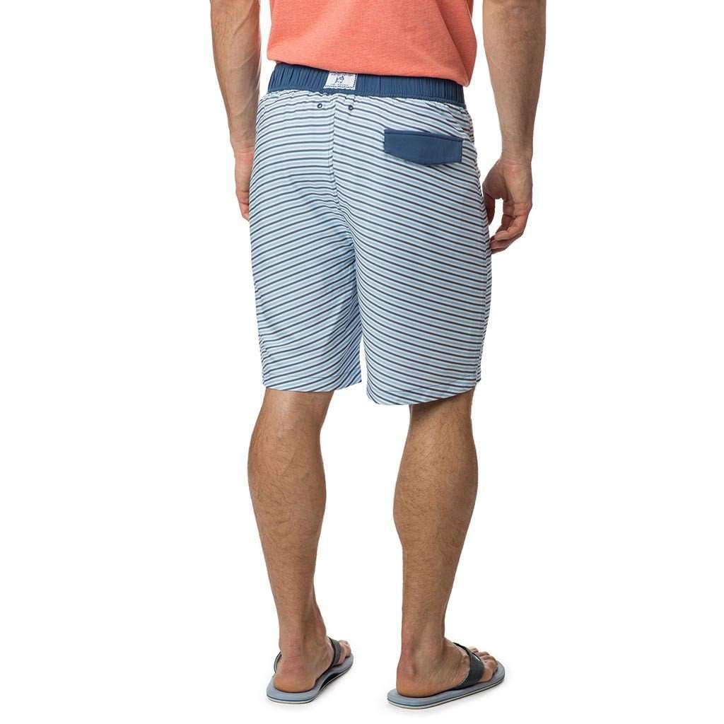 St Lucia Stripe Water Short in Seven Seas Blue by Southern Tide - Country Club Prep
