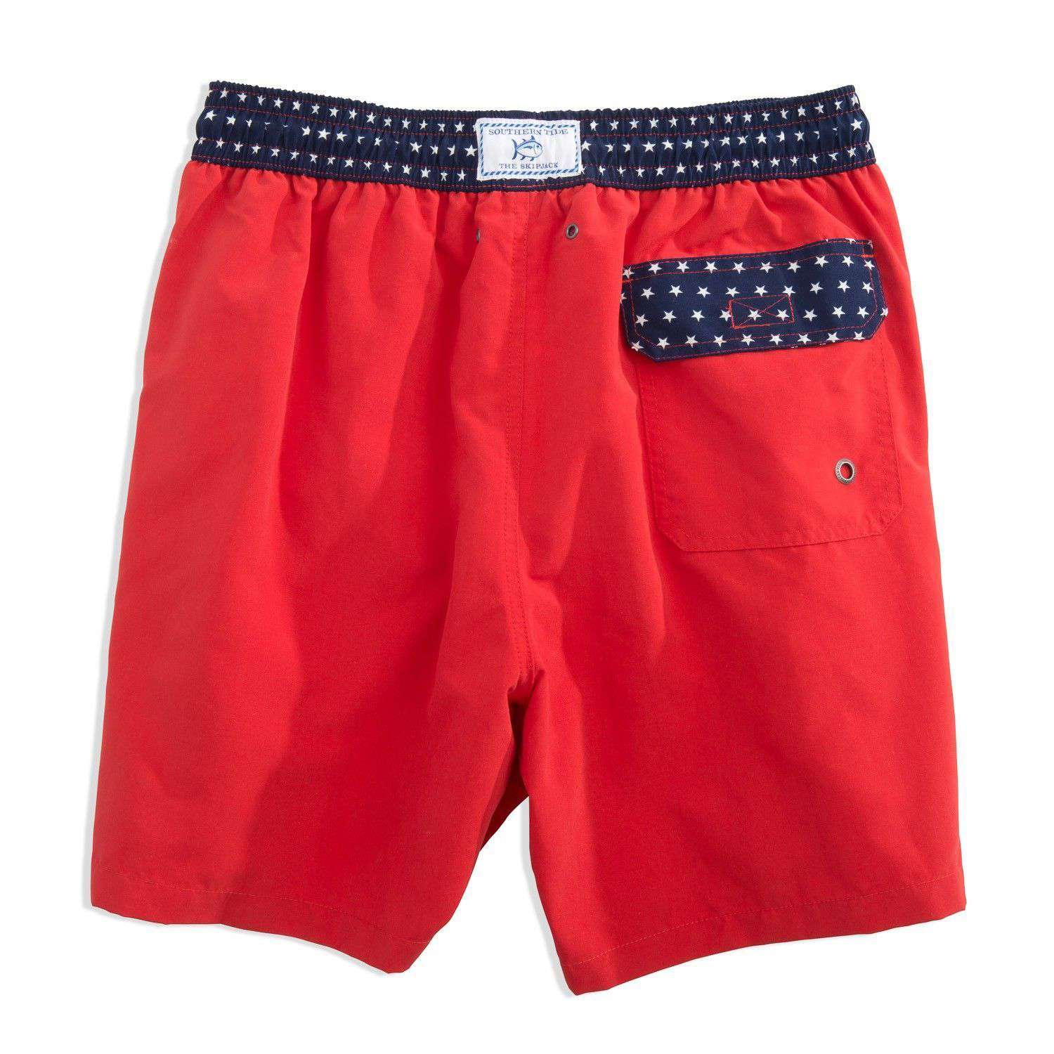 Stars Swim Trunk in Red by Southern Tide - Country Club Prep