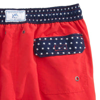 Stars Swim Trunk in Red by Southern Tide - Country Club Prep