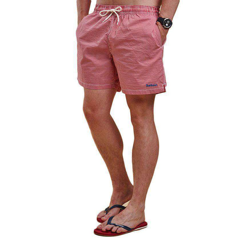 Striped Swimming Short in Red by Barbour - Country Club Prep